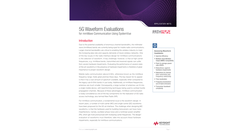 5G Waveform Evaluations – mmWave Communication with SystemVue